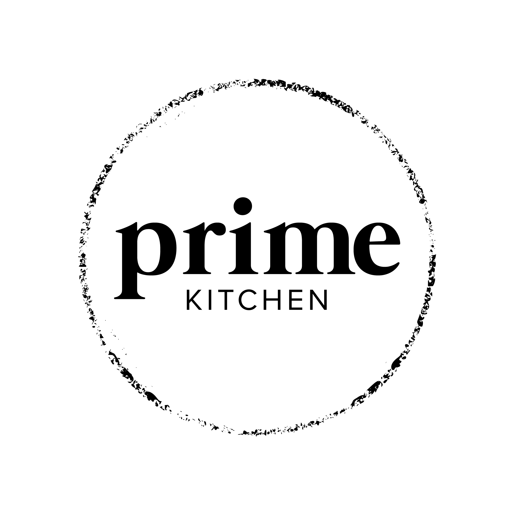 Prime Kitchen logo: "prime" in a textured circle.