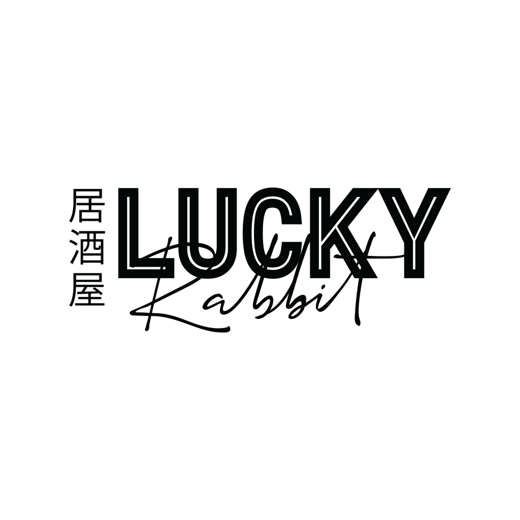 Lucky Rabbit logo: stylized text design.